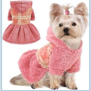 Yikeyo Cozy Pink Dog Hoodie Dress [Medium] NWT